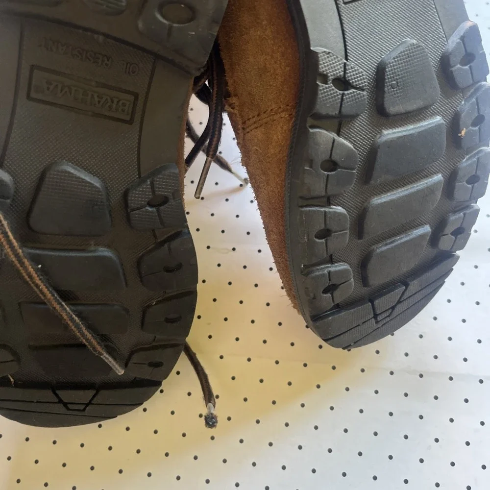 Brahma Waterproof Bravo Work Boots Mens 10W Brown Suede‎ Leather Lace Up